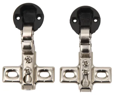 Image de 2 charnières en verre de 26 mm, pour portes de meubles en verre, de type mini