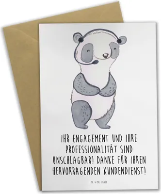 Produktbild von Mr. & Mrs. Panda Grußkarte Kundendienstmitarbeiter Held - Weiß - Geschenk, weihnachtskarten, einladungskarten, Danke sagen, Dankeskärtchen, Bedanken, jubiläumskarte