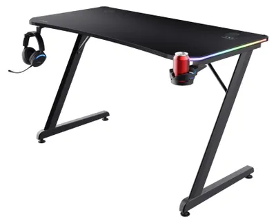 Gaming-Schreibtisch mit LED, 120x60 cm, Schwarz