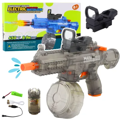 Produktbild von Elektrische Wasserpistole M416 beleuchtetes Visier 450 ml 8-10 M