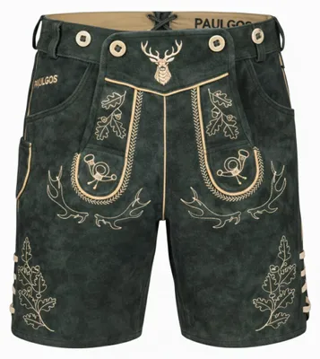 Produktbild von PAULGOS Herren Trachten Lederhose Kurz - HK5 - Echtes Leder - in 3 Farben erhältlich - Größe 44 - 60
