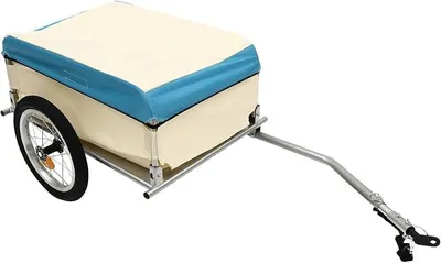 Imagen del producto de Remolque para bicicleta, remolque de carga para bicicleta con acoplamiento universal, capacidad de carga de 50 kg, remolque de transporte plegable para bicicletas de montaña de 24 y 26 pulgadas, dimensiones: 52x69x27 cm