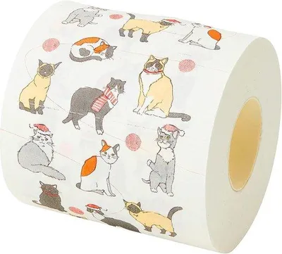Produktbild von Toilettenrollenbezug Katzenmotiv - Rot