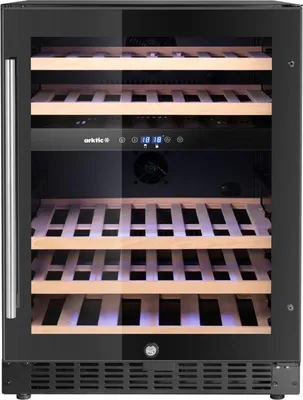 Immagine prodotto di Cantinetta frigo per vino, 2 zone, 46 bottiglie, Arctic, nero, 570x595x(H)820mm