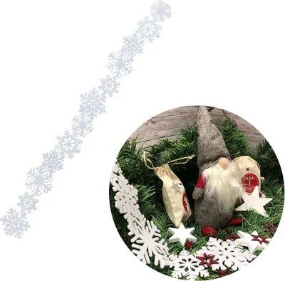 Produktbild von Oblique Unique Schnee Girlande mit Schneeflocken Hängedeko Tischdeko Weihnachtsdeko