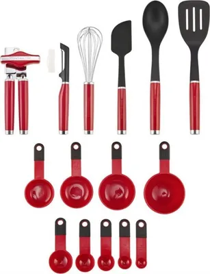 Immagine prodotto di KitchenAid KO4478BXERI set di utensili da cucina 15 pz Nero, Rosso, Acciaio inox