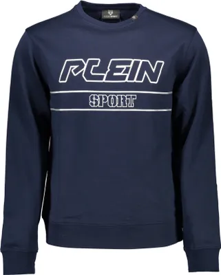 Produktbild von Herren Langarm-Sweatshirt Blau - Kontrastdetails & Logodruck