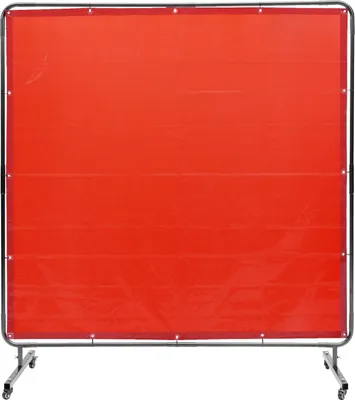 Produktbild von Schweißvorhang 1,8 x 1,8 m Schweißschutzvorhang aus Flammhemmendem Vinyl Schweißschutzwand mit 4 Schwenkrädern und einem 6-stufigen UV-Schutz Schweißerdecke Schweißschutz Rot