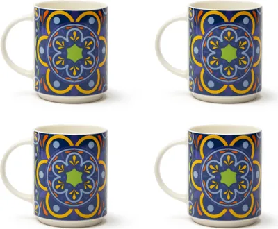 Zdjęcie produktu dla Excelsa zestaw 4 kubków Puebla porcelana 30 cl wielokolorowy