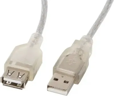 Immagine prodotto di Cavo, cavo di prolunga Lanberg USB 2.0 AM-AF, 5 m, trasparente in ferrite