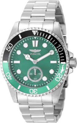 Obrázek produktu pro Invicta Pro Diver 49433 Pánské Hodinky - Quartz Hnutí - Nerezová Ocel s Zeleným Ciferníkem - 43 mm