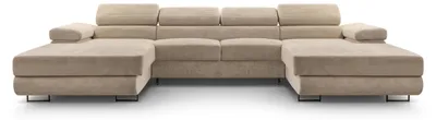 Produktbild von Masseno Ecksofa GIULIO mit Schlaffunktion U-Form, Sofa mit Bettkasten, Wohnzimmersofa, Couch, Soffa, Bettsofa, Couchgarnitur- Beige, POSO 02