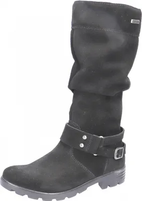 Produktbild von RICOSTA modischer Stiefel RIANA von PEPINO echt Leder Velour Reißverschluss Warmfutter Zierschnalle Mädchen Schwarz Größe 35