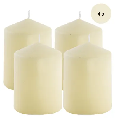 4 Adventskerzen Elfenbein Stumpenkerzen Adventskranz 10x6cm 28h Farbauswahl Deko Tischdeko Weihnachten