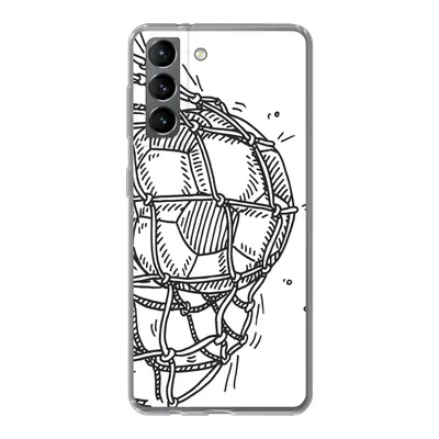 Produktbild von MuchoWow® Handyhülle Schutzhülle Hülle für Samsung Galaxy S21 Eine Illustration eines Fußballschusses ins Tor - Jungen - Mädchen - Kinder Silikon Softcase Handy Hülle - Softcase