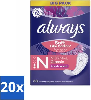 Produktbild von Always - Slipeinlagen - Normal - Frisch - Vorteilspackung - Vorteilspack - 20 Stücke