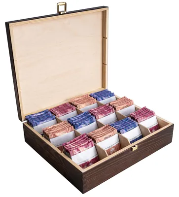 Productafbeelding van Creative Deco Grote Houten Thee-Doos Opslag Bruin, 29 x 25 x 7,5 cm