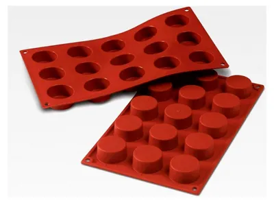 Produktbild von Silikonform für Monoportionen PETIT-FOURS, antihaftbeschichtet, 15 Gebäckstücke, Ø 40 h 20 mm, Italy