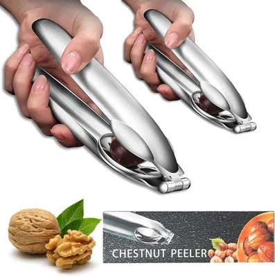 Obrázek produktu pro Kastanjový sekáček – Nerezová ocel – Louskáček – Ruční – Sekáček na kaštany – Ideální pro kaštany – 2 kusy