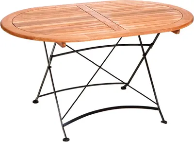 Obrázek produktu pro Oválný stůl Merxx Schlossgarten - barva: černá/hnědá - rozměry: 140 cm x 90 cm x 75 cm; 24242-217