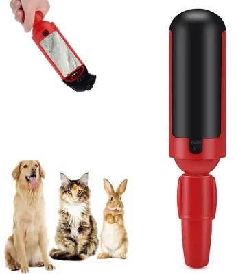 Image de Rouleau anti-peluches - Lot de 2 - Enlève les peluches des vêtements - Élimine les poils d'animaux - Rouleau pour vêtements avec surface adhésive - Idéal pour les poils de chiens, de chats, et pour les canapés - Rouge