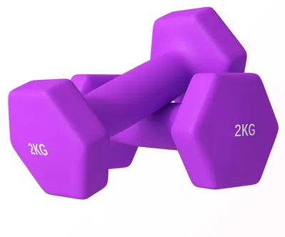 Immagine prodotto di Set 2 Manubri Palestra 2 kg Pesi esagonali per Allenamento Viola