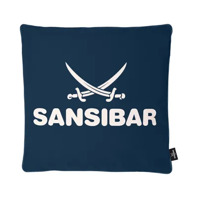 Produktbild von Sansibar Outdoor Kissen mit Füllung, 45x45, blau/offwhite