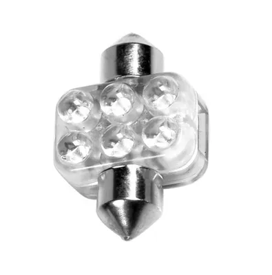 Immagine prodotto di lampadina 12v siluro 6 led - 18x31 mm - SV8,5-8 - 1 pz - scatola, colore:bianco