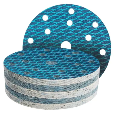 Zdjęcie produktu dla Papier ścierny samoprzylepny, 150 mm, 15 otworów, 50 sztuk