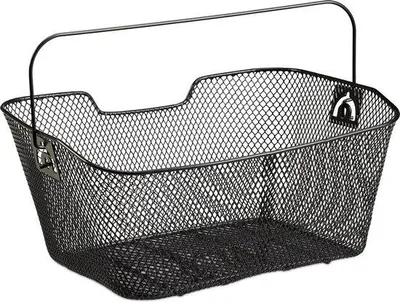 Produktbild von Famanu Fahrradkorb mit Handgriff - abnehmbarer Korb, 19x41x30 cm, schwarz