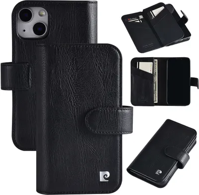 Image de Pierre Cardin iPhone 13 Mini Book type case Backcover - Porte-cartes pour 6 cartes - Fermeture magnétique - Noir