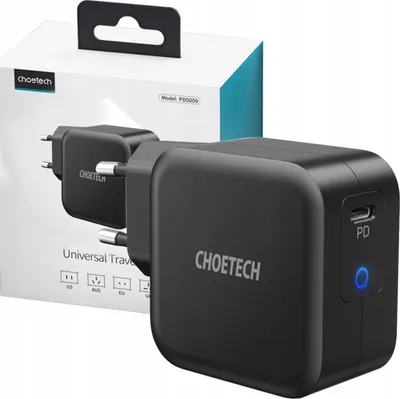 Obrázek produktu pro Choetech Fast Charger Gan Usbc 61W 3A Power Delivery Black