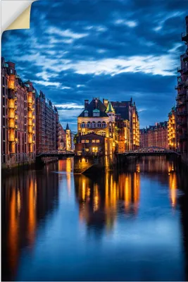 Produktbild von ARTland Wandbild, selbstklebend Wasserschloss Speicherstadt in Hamburg Größe: 80x120 cm