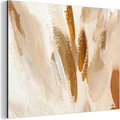 Obrázek produktu pro Nástěnná dekorace Kovový kovový obraz Wall Art 80x60cm Barva - bílá - hnědá Muchowow Hliníkové obrazy