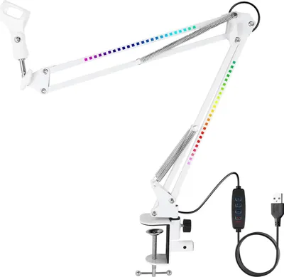 Imagen del producto de Soportes de micrófono ajustables: profesionales y versátiles, color blanco