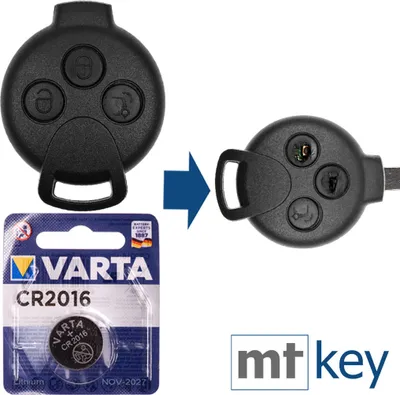 Produktbild von Repair Reparatur Satz Auto Schlüssel Austausch Gehäuse mit 3 Tasten + Batterie kompatibel mit Smart 451 Fortwo 2007-2015