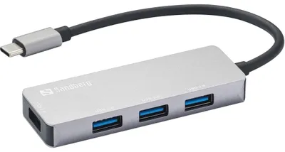 Obrázok produktu pre Sandberg 336-32, USB 3.2 Gen 1 (3.1 Gen 1) Type-C, USB 2.0, USB 3.2 Gen 1 (3.1 Gen 1) Type-A, 5000 Mbit/s, Šedá, Hliník, USB