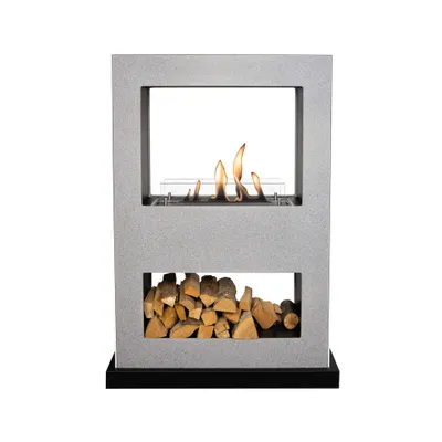 Image de Cheminée éthanol Xaralyn - Lasize BB - Aspect béton - Chauffage 3 kW - Cheminée décorative - Cheminée transparente - Séparation de pièces