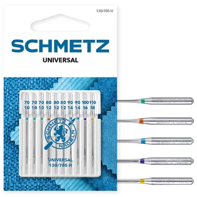 Produktbild von Nähmaschinenadel: 10 Universalnadeln, Nadelstärke 70/10 - 110/18, Nadelset