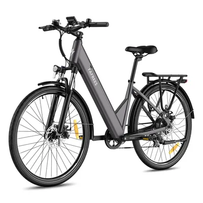 Produktbild von City E-Bike Rostfreie Aluminiumlegierung 36 V 15 Ah 540 Wh bis zu 90 - 110 km Elektrofahrrad 27,5 Zoll Wasserdicht IP54 mit 7 Gang, Grau