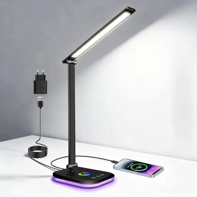 Zdjęcie produktu dla Lampa biurkowa LED 10W dotykowa ściemniana 5 kolorów do pracy
