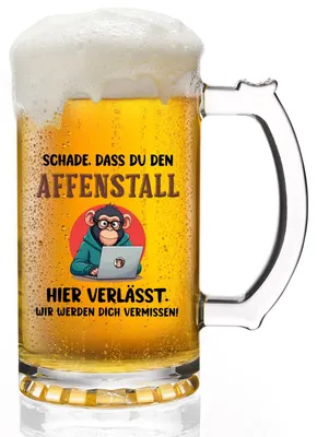 Bierglas Abschiedsgeschenk Kollegen – 0,5 l Bierseidel mit Spruch