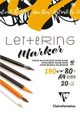 Produktbild von Clairefontaine 5x Lettering-Block A4 20Bl Velin 190 g 96581C