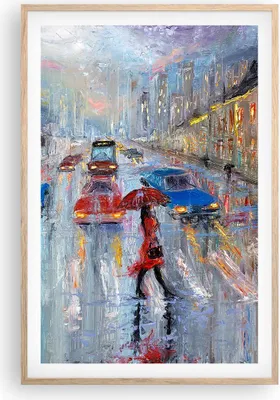 Produktbild von Gerahmtes Poster - Rahmen in heller Eiche - Acryl Stadt Regen - 61x91,5 cm - Wand Bild - Wanddeko - Wandbilder - Wandposter - Bilderrahmen - Bilder - Kunstdruck - Wandbild - P2NPA61x91-4251