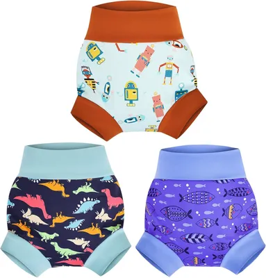 Imagen del producto de Pañales de natación reutilizables, impermeables, 3 unidades, talla XL/5 años, para niños y niñas