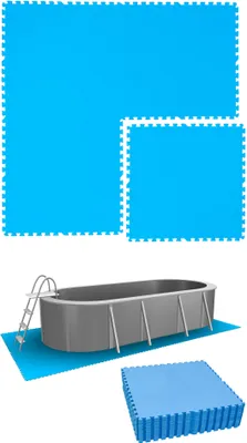 Produktbild von 12,6 m² Poolunterlage - 20 EVA Matten 81x81 Pool Unterlage - Unterlegmatten Set