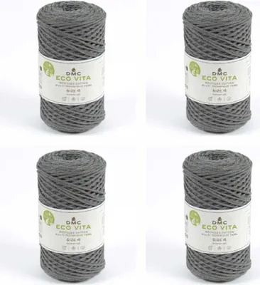 Productafbeelding van 4 bollen DMC Eco Vita-4 – katoengaren (4 mm) gemaakt van 80% gerecycled katoen en 20% polyester (kleur 12)