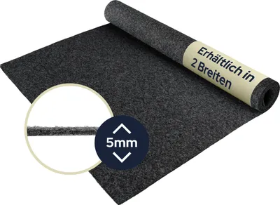 Produktbild von Primaflor Nadelfilz REWIND Anthrazit 2,00m x 9,00m - Meterware - Trittschalldämmender B1 Teppich Bodenbelag, Ideal für Wohn- & Büroräume