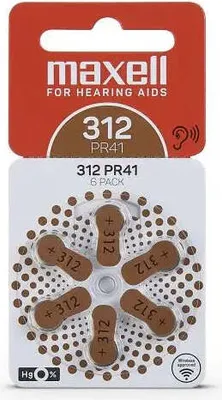 Zdjęcie produktu dla Maxell 790421, Jednorazowa bateria, PR41, Cynkowo-powietrzna, 1,45 V, 6 szt., 3,6 mm