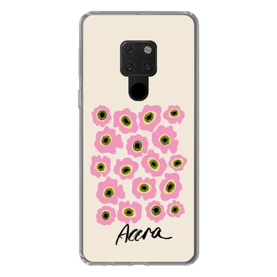 Produktbild von MuchoWow® Handyhülle Schutzhülle Hülle für Huawei P40 Lite Blumen - Rosa - Ghana Silikon Softcase Handy Hülle - Handy
